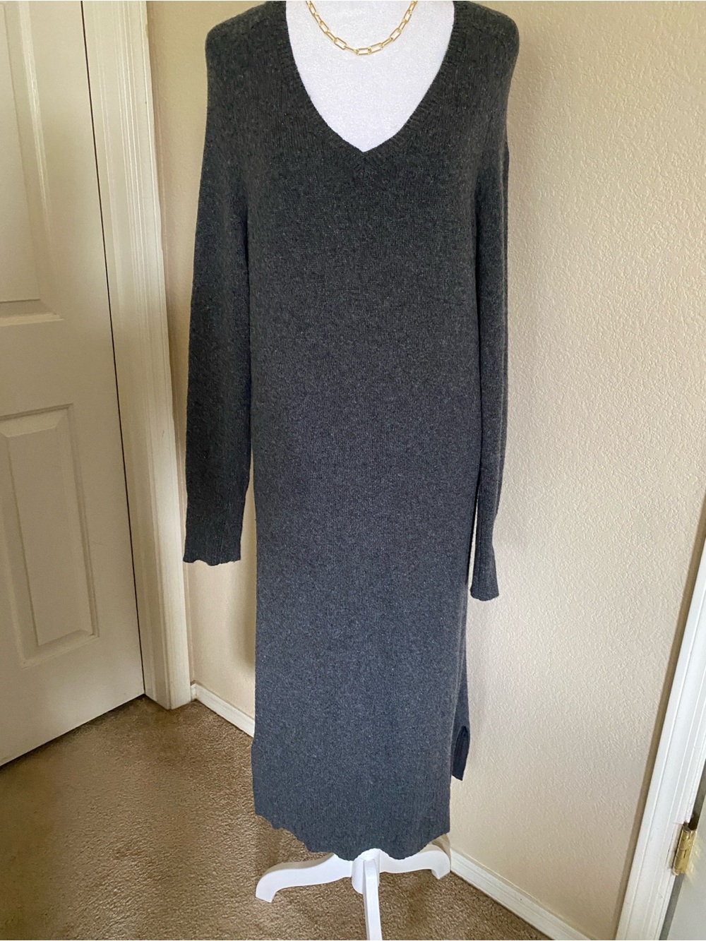 Cashmere lambs wool blend Maxi Dress quiet luxury minimalist Closet staple